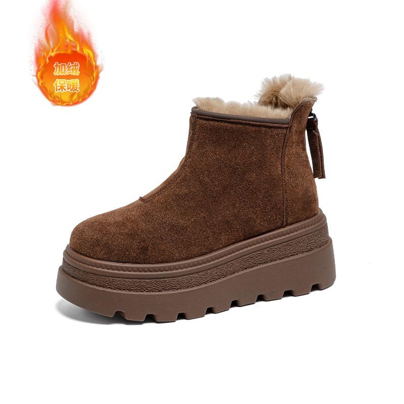 

Winter new velvet fashion casual style versatile trend rear zipper women s boots snow boots women 40 коричневий