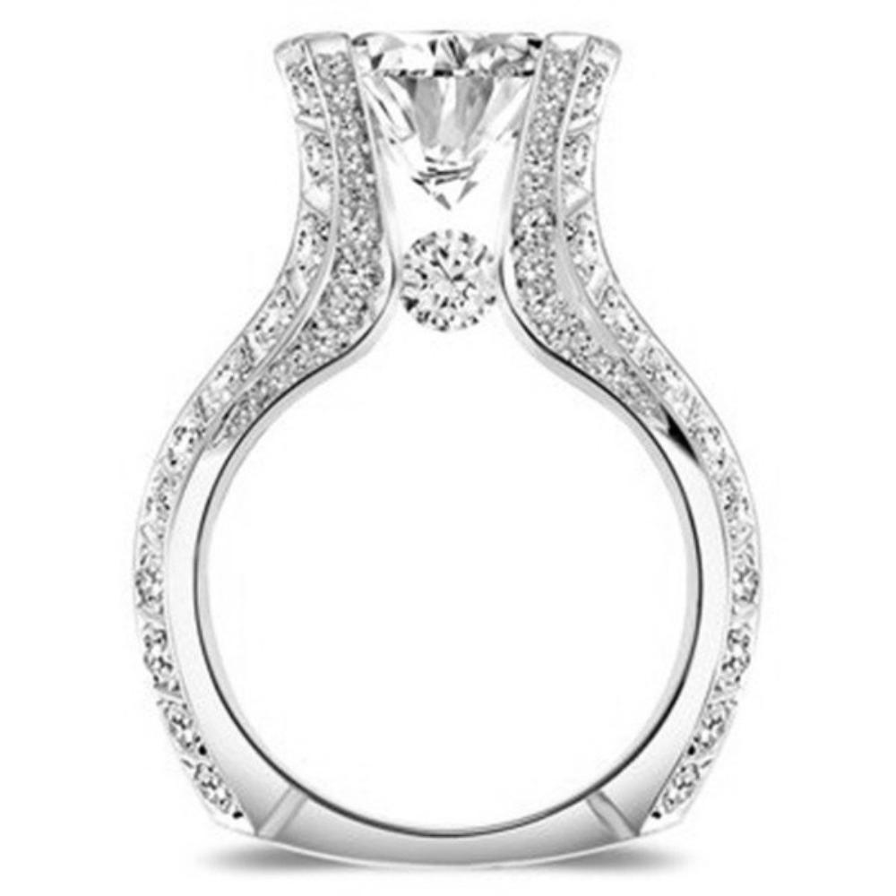 925 Silver Square Diamond Engagement Ring for Women Creative European American Style Jewelry