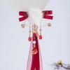 1 Pair Wine Red Ribbon Hair Clips Set Hair Clips with Fluffy Pom Poms for Women Girls Party Wedding Hair Accessories
