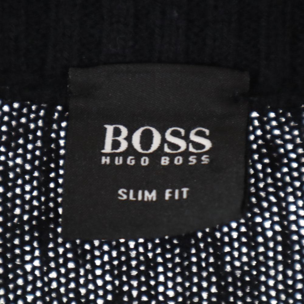BOSS 100% Wolle Langarm Schalkragen Strickjacke M schwarz Herren Gebraucht