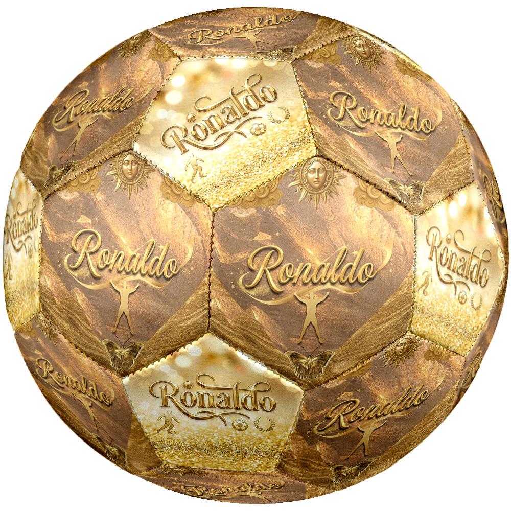 Ronaldo's Golden Ronaldo Celebration Soccer Ball Size 5 Football Machine Sewn Indoor/Outdoor Universal Football Ideal for Soccer Enthusiasts