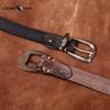 Personality All-match Retro Concave Leather Belt Women's First Layer Cowhide Casual Pin Buckle Belt