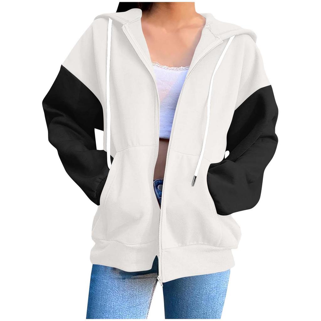 Women's Fashion Casual Long Sleeve Solid Color Hooded Sweatshirt Tops