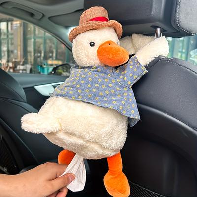 1 boîte à mouchoirs en forme de canard mignon, jolie boîte à mouchoirs suspendue, accessoires décoratifs créatifs pour voiture