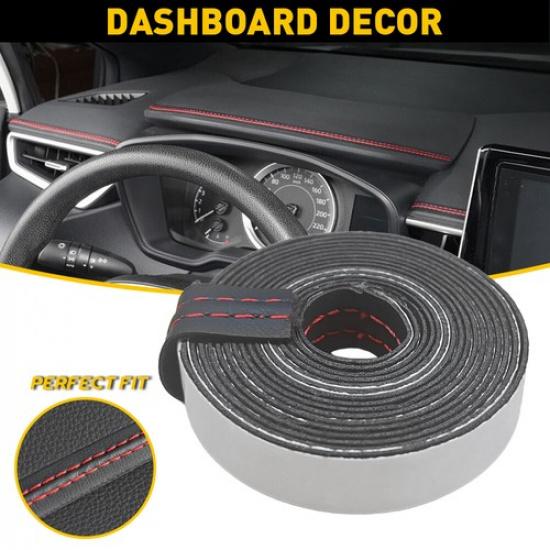 PU Leather Decor Line Strip Car Dashboard Sticker Moulding Trim 2M Accessories
