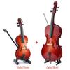 2-Piece Set Wooden Mini Violin  Cello Model Violin Instrument Model Gifts Home Ornaments
