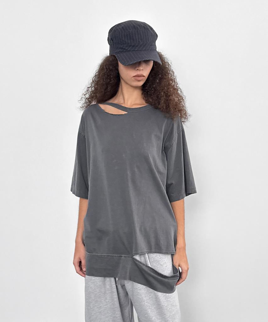 Saendeulig Overfit Washed Tee_Dark Gray