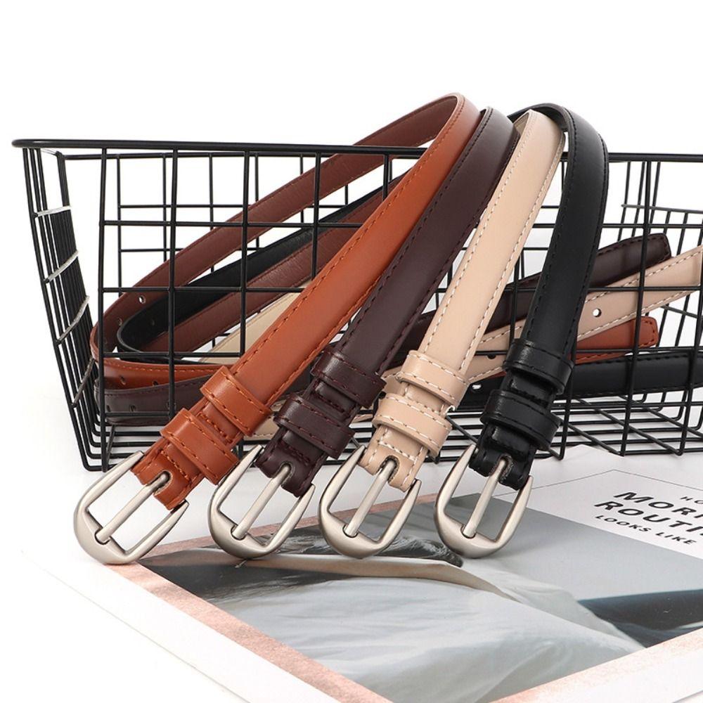 Casual Business Waist Belt Silver Pin Buckle Waistband Fashion Women Leather Belt  For Women Girl