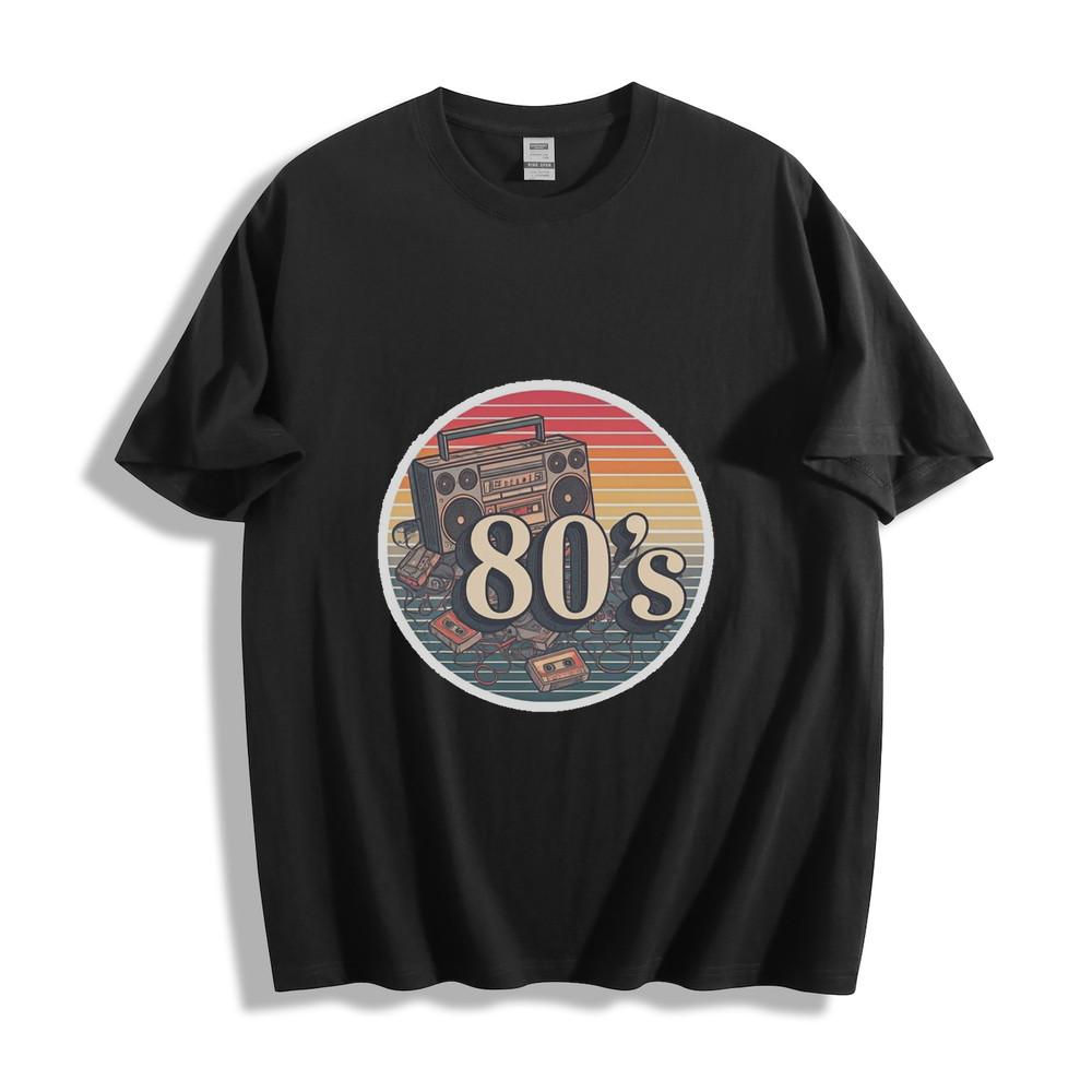 Vintage 80’s Cassette Boombox Unisex T-Shirt  Retro Sunset Graphic Tee Unisex T-Shirt S