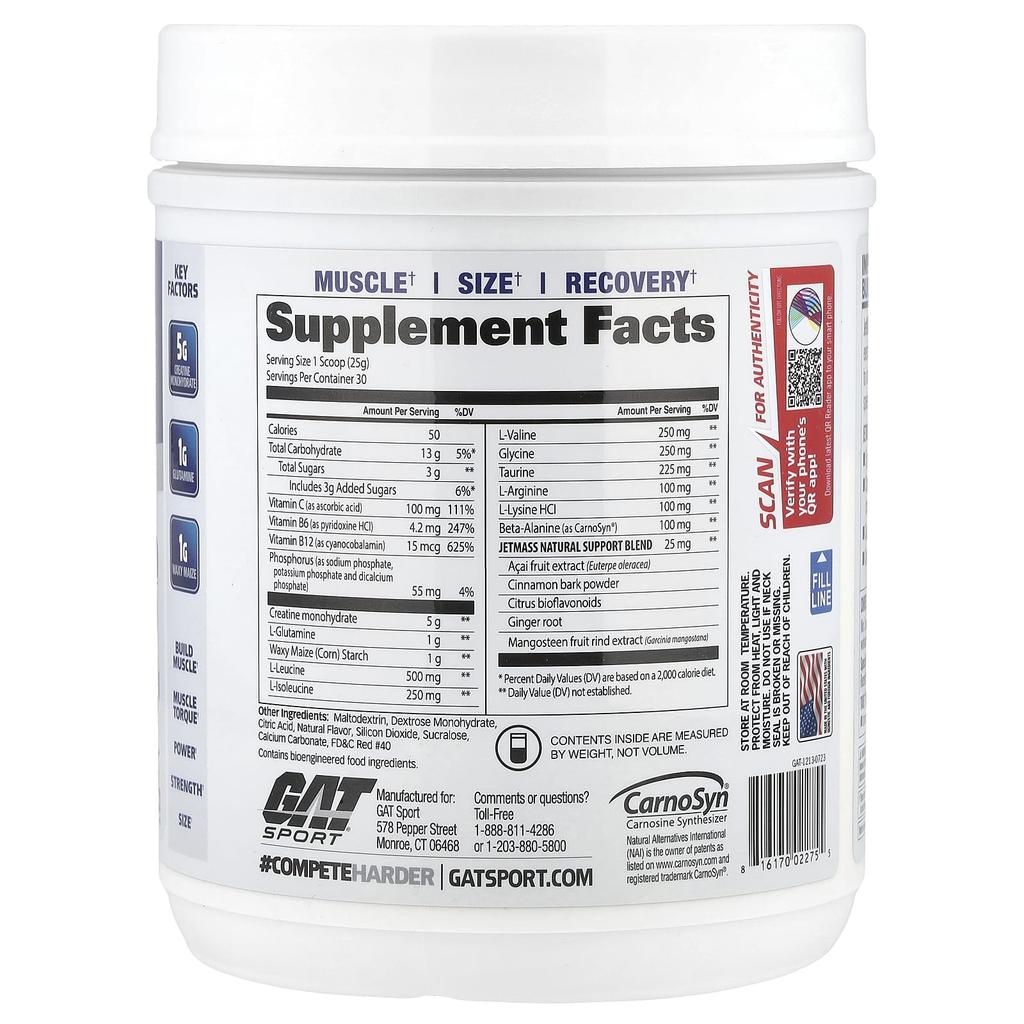 Jetmass®, Fast-Acting Volume-Enhancing Creatine System, Strawberry Lemonade Flavor, 750G (1.65Lb)