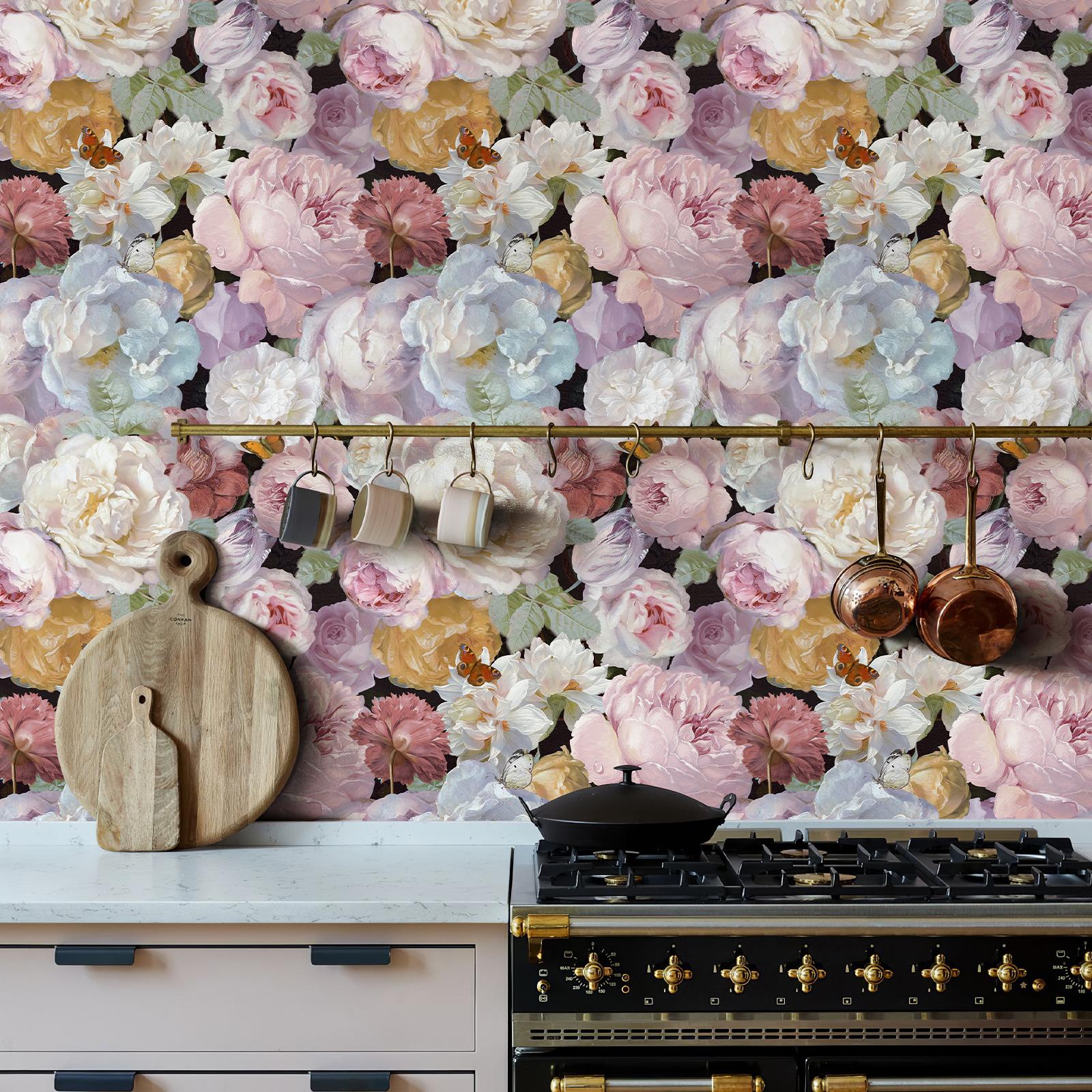 

Светло-фиолетовые акварельные цветочные виниловые обои розовые масляные обои самоклеящиеся цветок декор для гостиной водонепроницаемая наклейка на стену 44cmx300cm