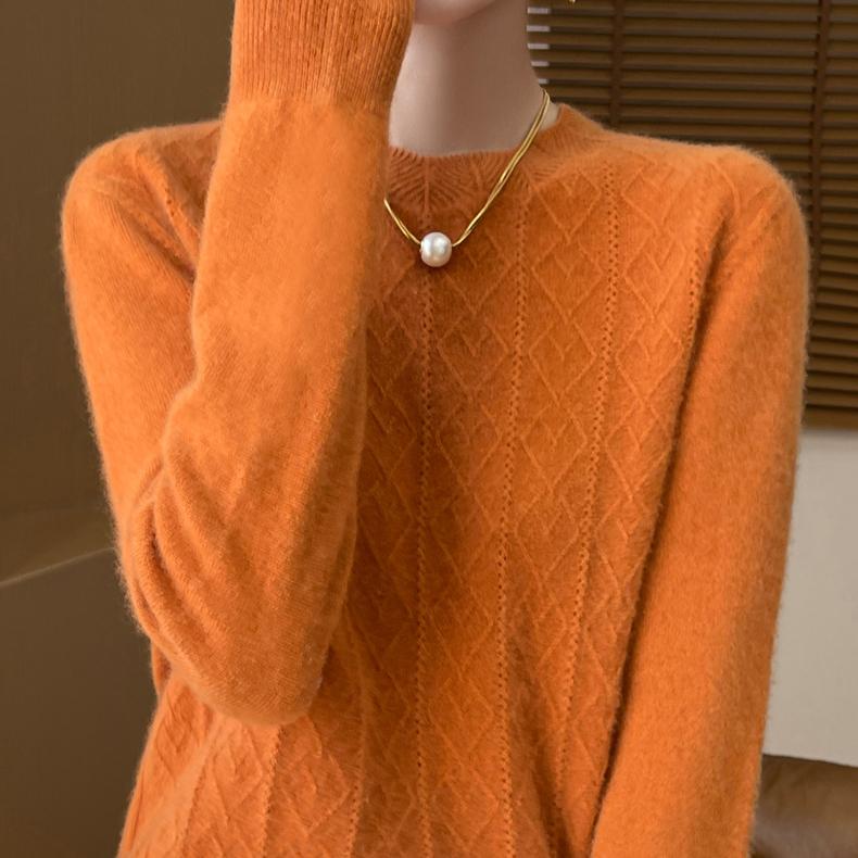 Autumn and Winter Pullover Women's Merino Sweater O-neck Thick Solid Color Jumper Casual Fashion Cashmere Sweater Top