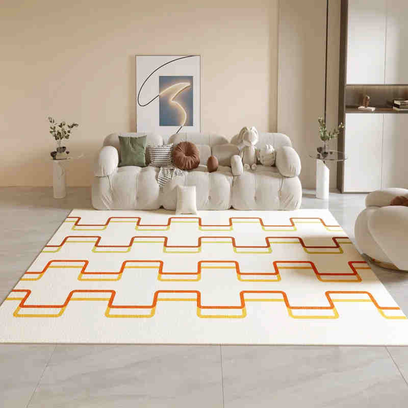 Modern Simple Rainbow Living Room Carpet Home Tea Table Bedroom Absorbent Non-slip Large Area Light Luxury Rug Floor Mat Decor