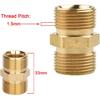High Pressure Washer Adapter, Brass Hose Extension Coupler 22mm Male to 22mm Male Washer Fitting, 4500 PSI (Inner Diameter 15mm)