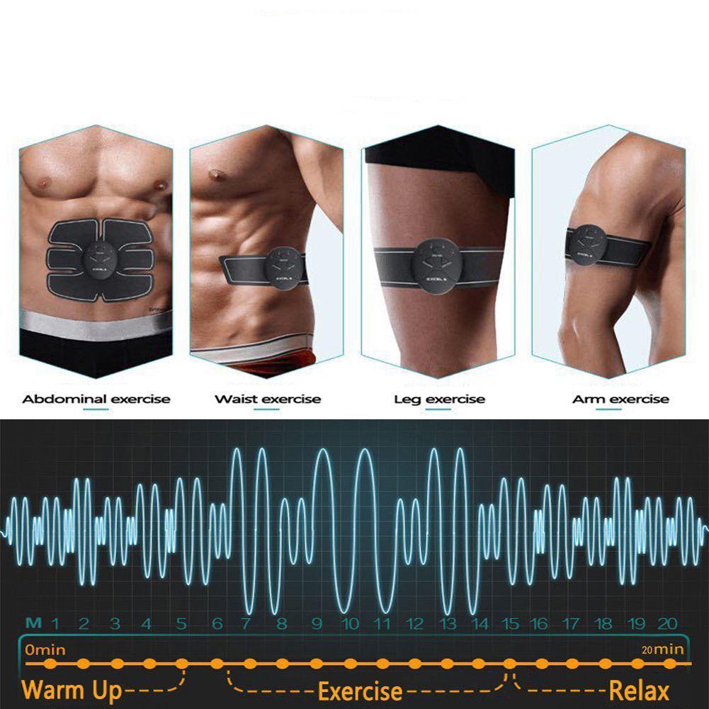 6 PcsSet 6 Mode Workout Muscle Trainer Training Gear Stimulation Musculation Toner Toning Belt Fat