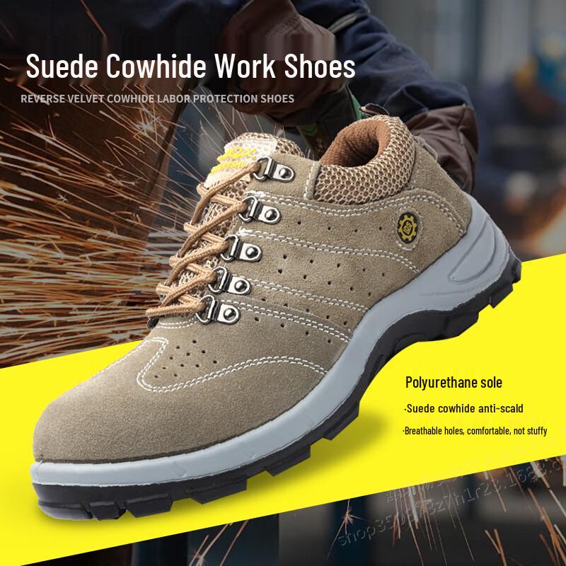 Youhong Men s Lightweight Summer Breathable Suede Safety Work Shoes 38