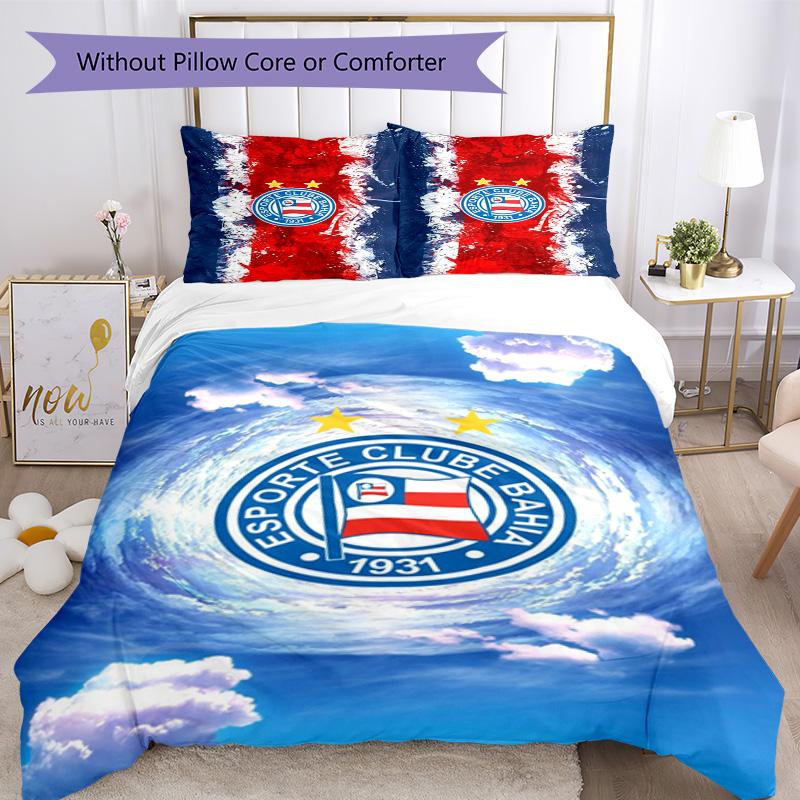 Esporte Clube Bahia Sports Club Emblem Printed Pattern Duvet Cover Set – includes 1 duvet cover and 2 matching pillowcases Bedroom Christmas gifts