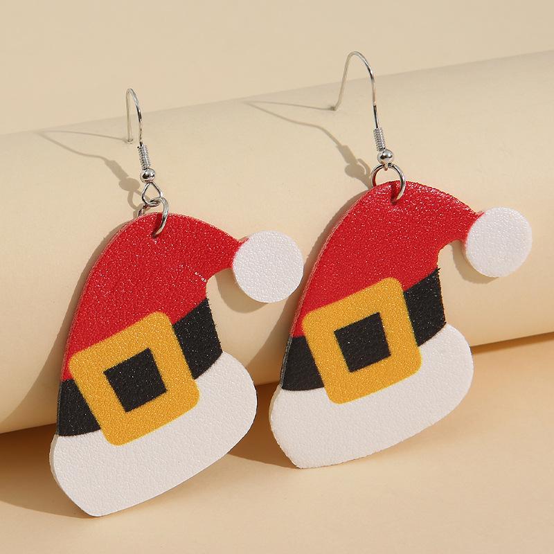 Santa Claus Hat Christmas Earrings - Festive and Simple Studs for Women