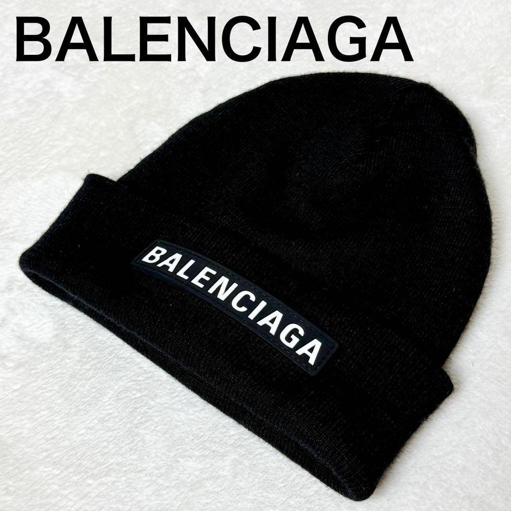 Used Balenciaga PATCH Beanie Knit Cap Knit Cap Black Black