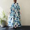 Dimanaf 2024 Plus Size Dress New Summer Basic Loose Women O-Neck Vintage Short Sleeve Big Size Beach Long Dress