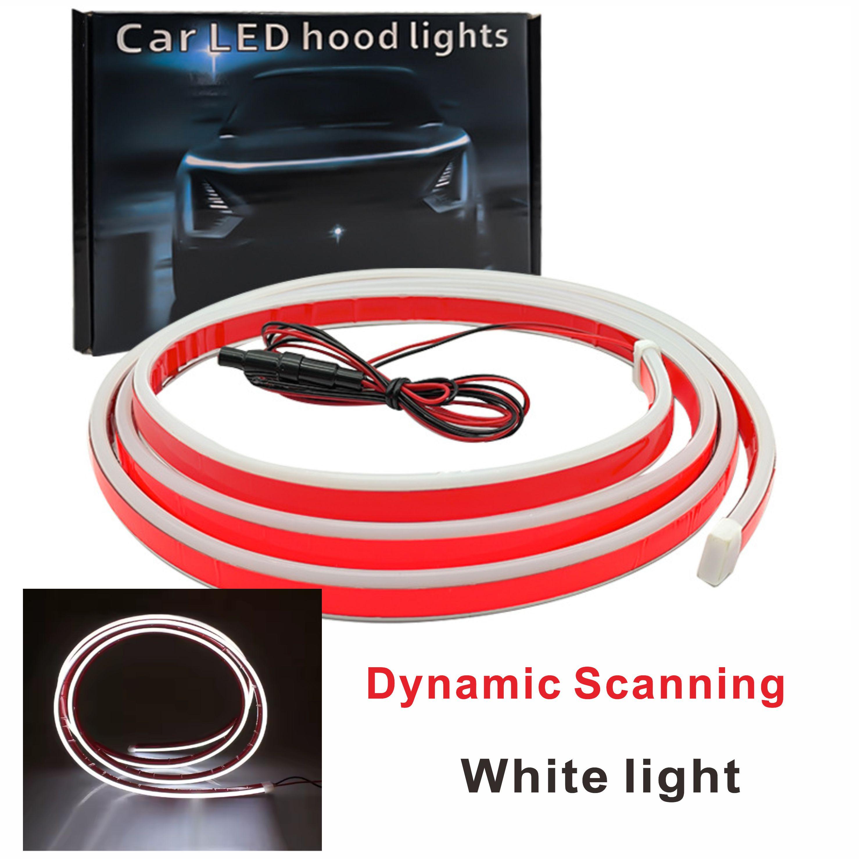 

Автомобиль начинает сканирование динамический сквозной дневной ходовой свет модификация средней решетки универсальный светодиодный свет на капот декоративный свет 150CM