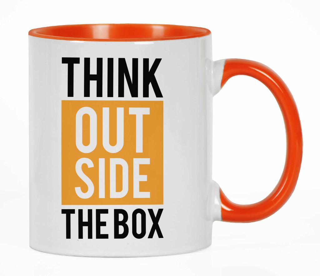 Inkdotpot Think Outside The Box Inspirational Positive Quotes 11Oz Ceramic  Coffee  Mug