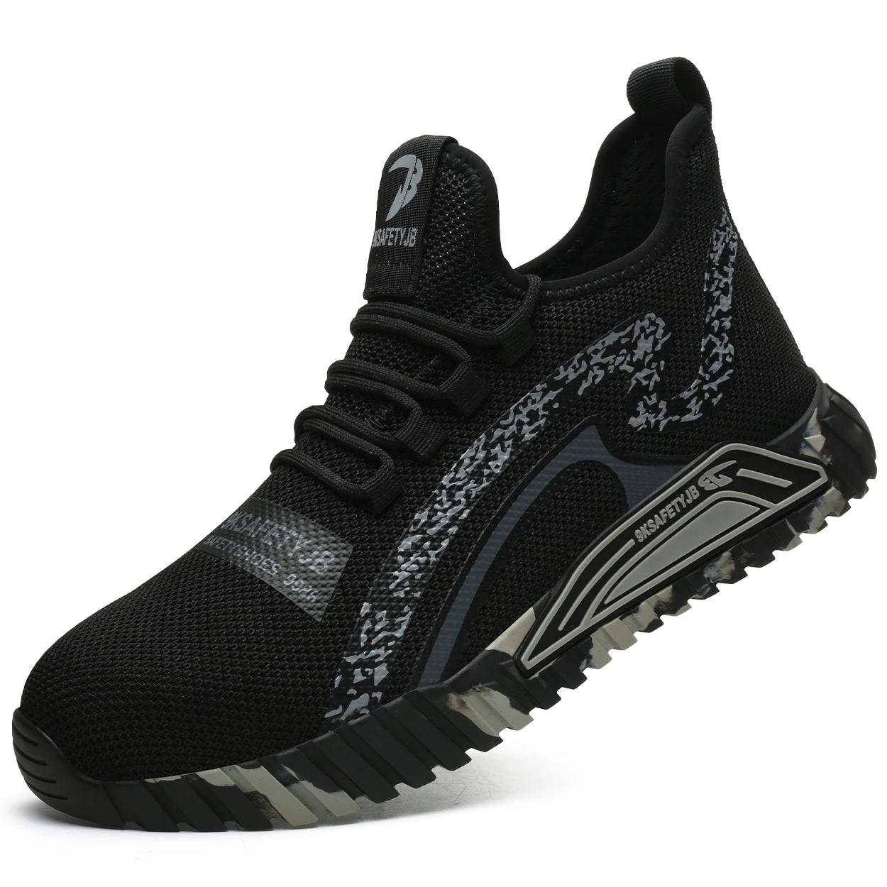 

Men Women Safety Summer Sneakers Steel Toe Breathable shoes men women work protection mesh anti puncture steel toe boots 37