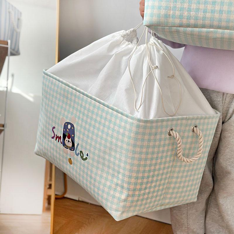 Washable Canvas Storage Basket for Clothes and Toys