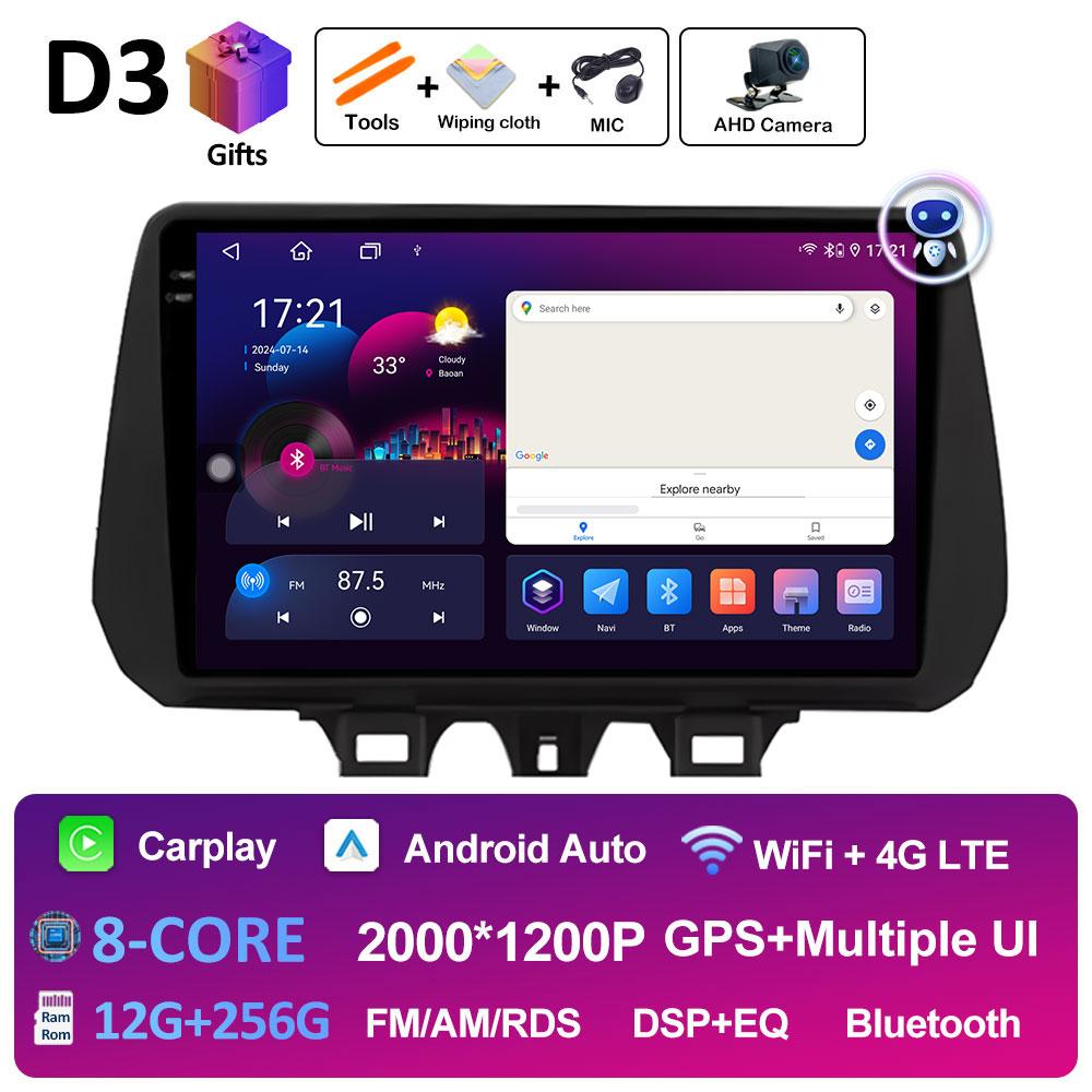 GPS Navigation Car Video For Hyundai TUCSON 2019 2020 2021 Radio Player Autoradio Bluetooth Cooling Fan QLED IPS Screen No 2 Din