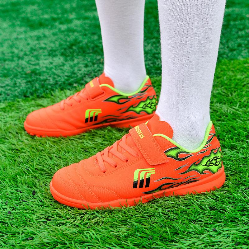 Children's Football Shoes Boys Girls Teens Elementary School Students Training Shoes Boys TF Shattered Nails Velcro Sports
