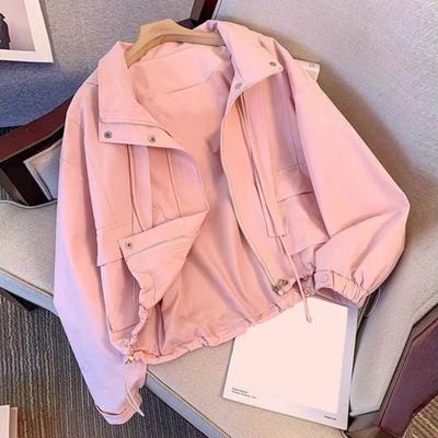 Women Cargo Coat Hooded Loose Pure Color Coat Long Sleeves Zipper