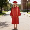 Academic Graduation Gown Set Breathable V-Neck Uniform for School Long Sleeve Polyester Soft Ceremony Diploma Photography