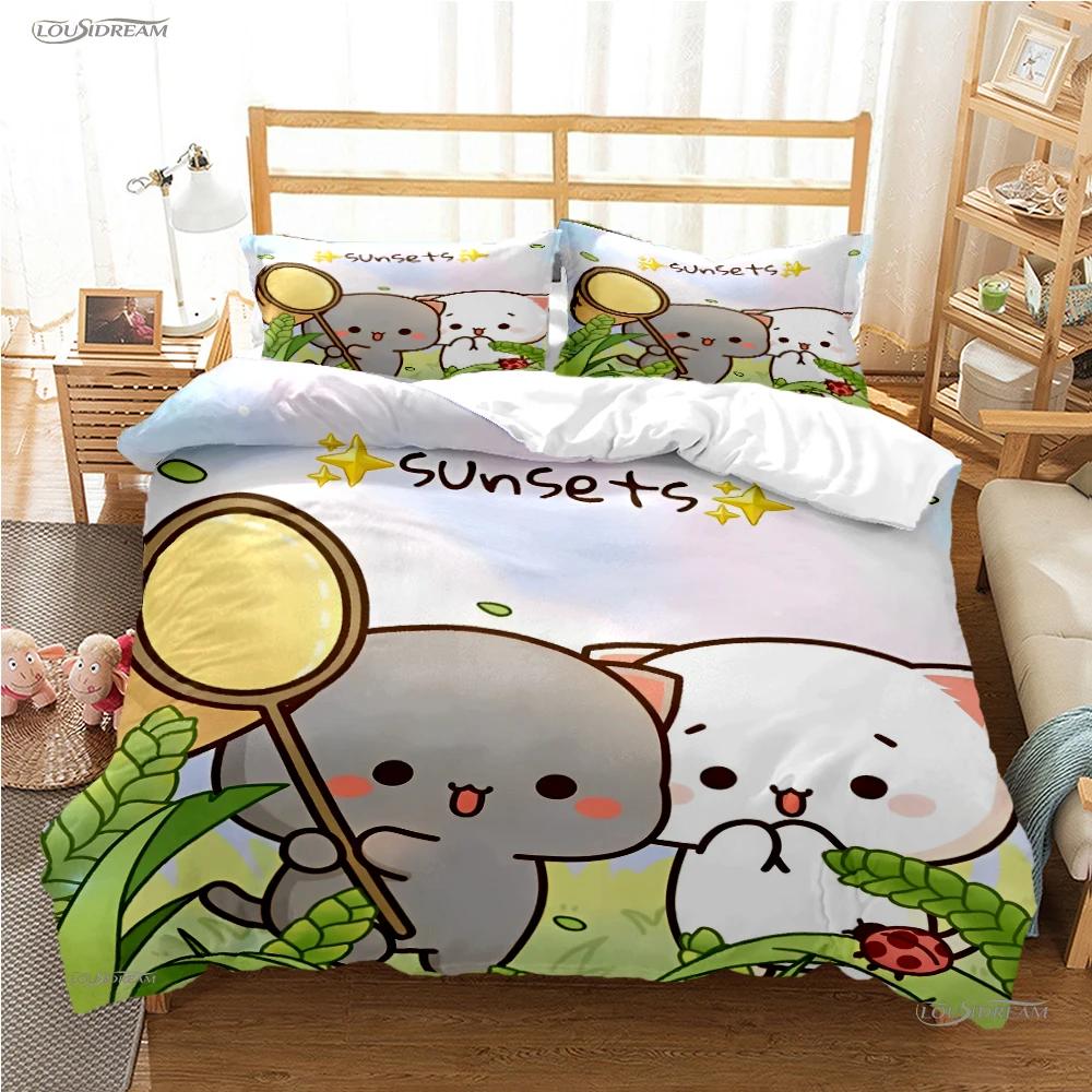 Drăguț Bubu Dudu Husă de pilota cu urs panda din desene animate Seturi de lenjerie de pat kawaii Husă de pilota moale și fețe de pernă Single/Dublu/Queen/King Copii