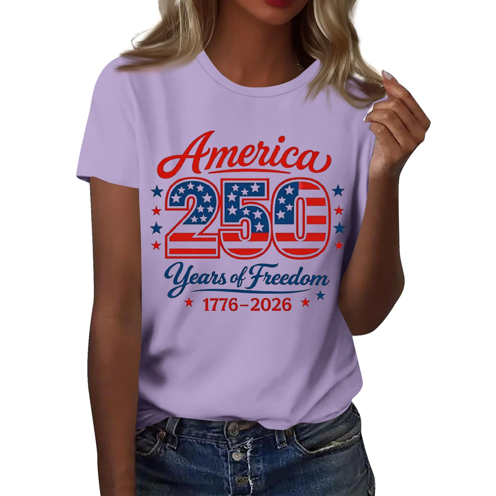 

Women s Fashion Casual Short Sleeve Printed T-Shirt Crew Neck Top Soft Fabric Comfortable Fit Stylish Design Suitable for Daily Wear L фіолетовий