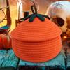 Halloween Kürbiskorb mit Deckel Halloween Dekorative Süßigkeiten Geschenkkorb Multifunktionale Obst Süßigkeiten Snacks Spielzeug Geflochtener Korb