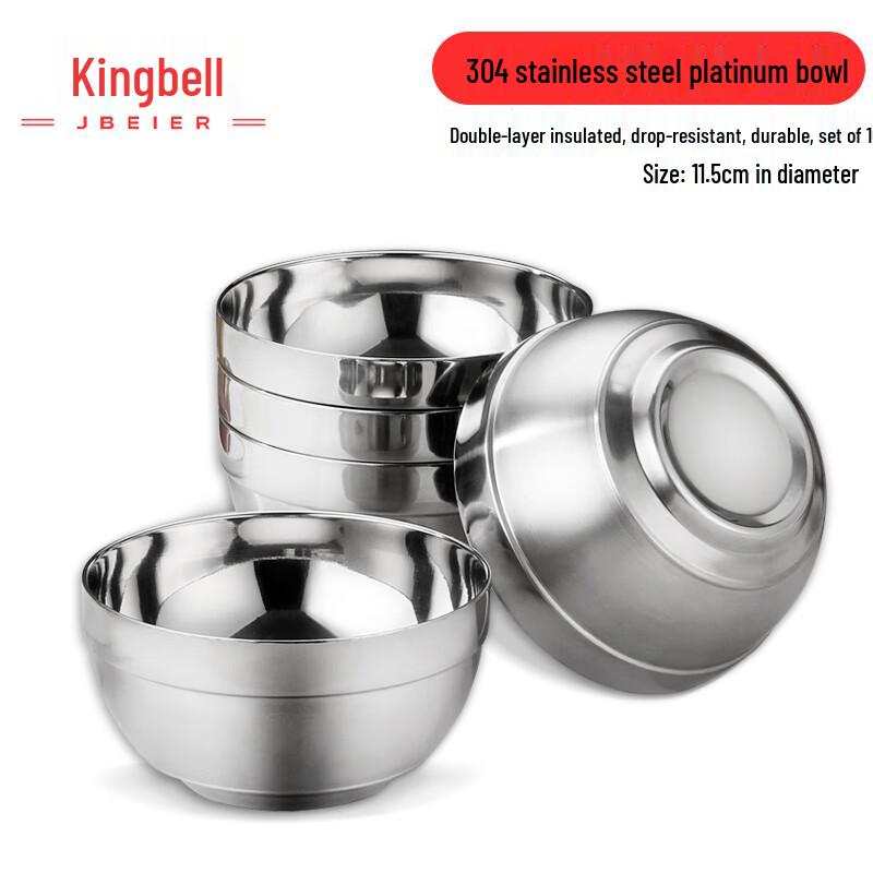 Jingbeier 304 Stainless Steel Double-Wall Insulated Bowls (10-Pack)