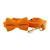 New Orange Flannel Dog Collar Pet Collar Leash Dog Leash Dog Chain Bow Decoration