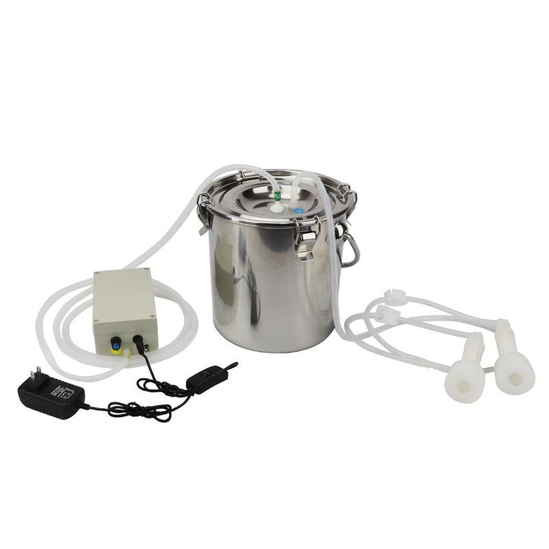5L Electric Pulsating Milking Machine for Cow Sheep Stainless Steel Bucket Adjustable Speed Goat Milker Vacuum Pump Suction