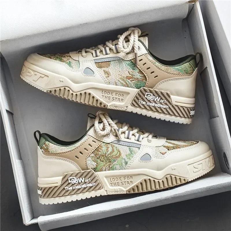 Fashion Men Skateboarding Shoes Canvas Thick Bottom Platform Shoes Comfortable Breathable Vulcanized Shoes Casual Sneakers Student Shoes