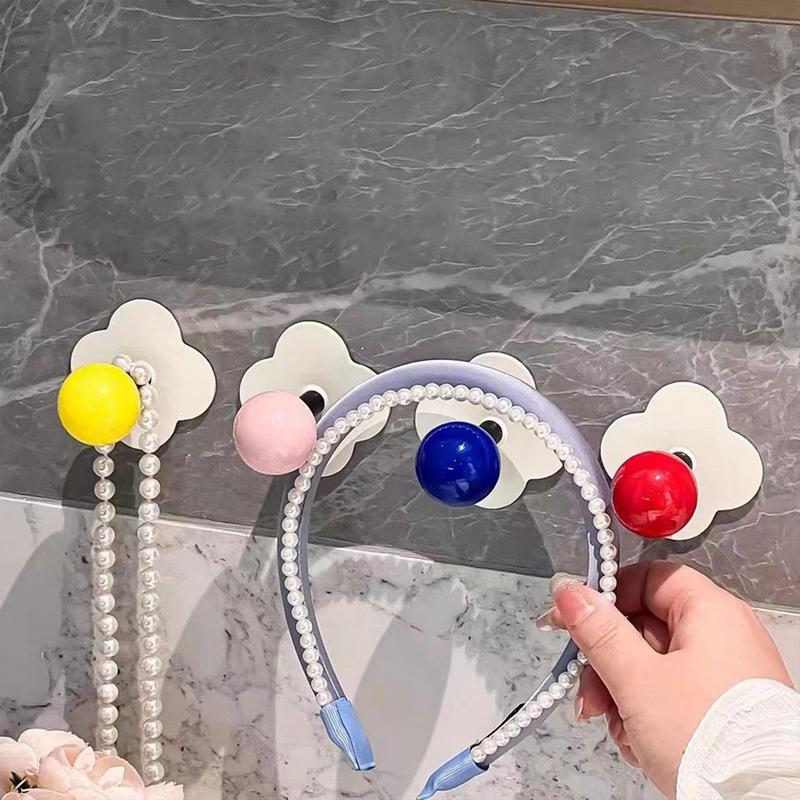 No Drill Hooks Storage hook Strong Adhesive Flower Shaped Stick On Hooks Towel Rack For Home Kitchen Bathroom