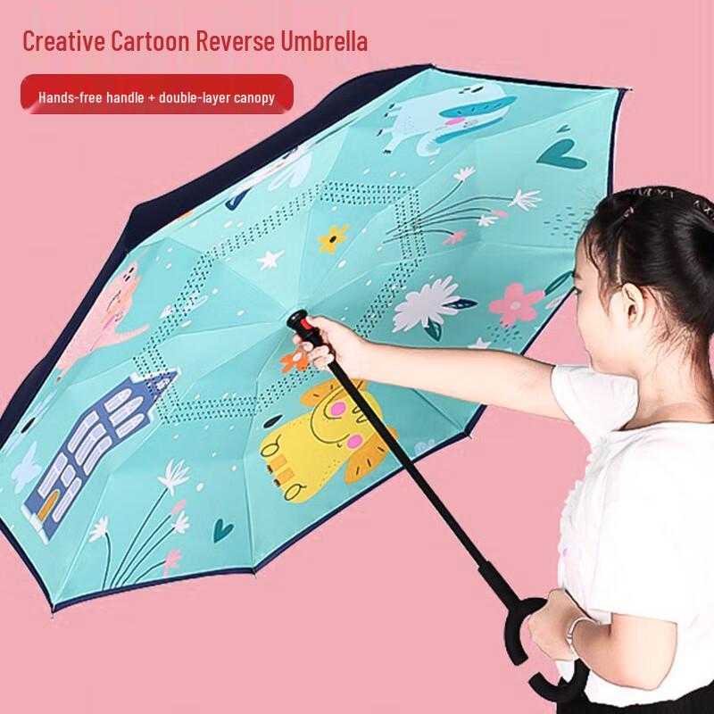 Nanjiao Hands-Free Double-Layer Cartoon Straight Umbrella
