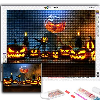 5D Diy diamentowe malowanie Halloween straszna głowa dyni człowiek ściegiem krzyżykowym pełny haft diamentowy mozaika