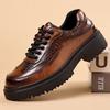Big Business Casual Leather Shoes Platform Crocodile Derby Shoes Men's Dress Leather Shoes British Driving Loafers