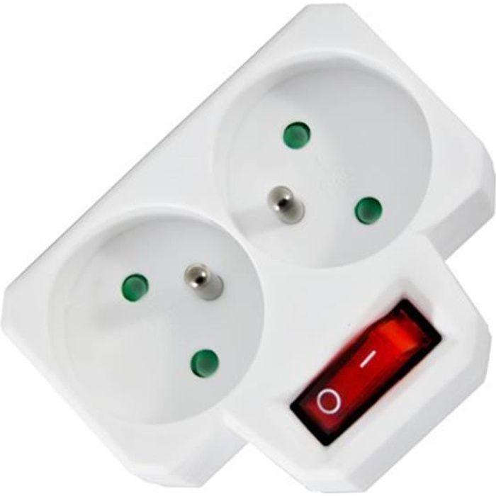 

Biplite Multiprise 2x16A Interrupteur Terre Protection Enfant 3680W 230 V