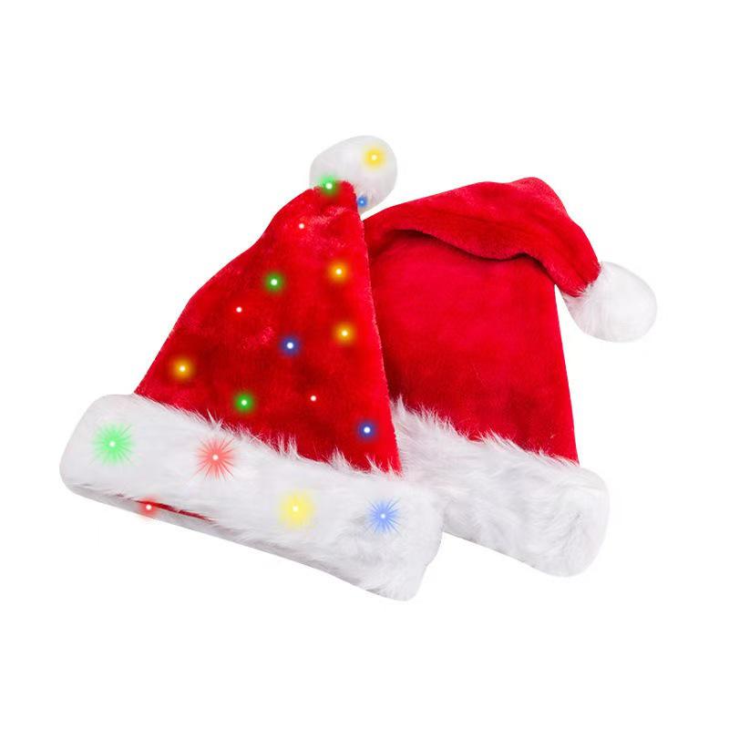 2025 High-End Multicolor Plush Christmas Hat for Adults & Kids - Perfect for Party Costumes & Decorations