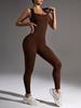 European & American Peach Lift Bodysuit Women's High-Intensity Dance Fitness Nude-Feel Yoga Jumpsuit