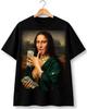 Mona Lisa Money Mode T-shirt Made of Breathable Cotton Summer Unisex Loose and Breathable Cotton T-shirt Top