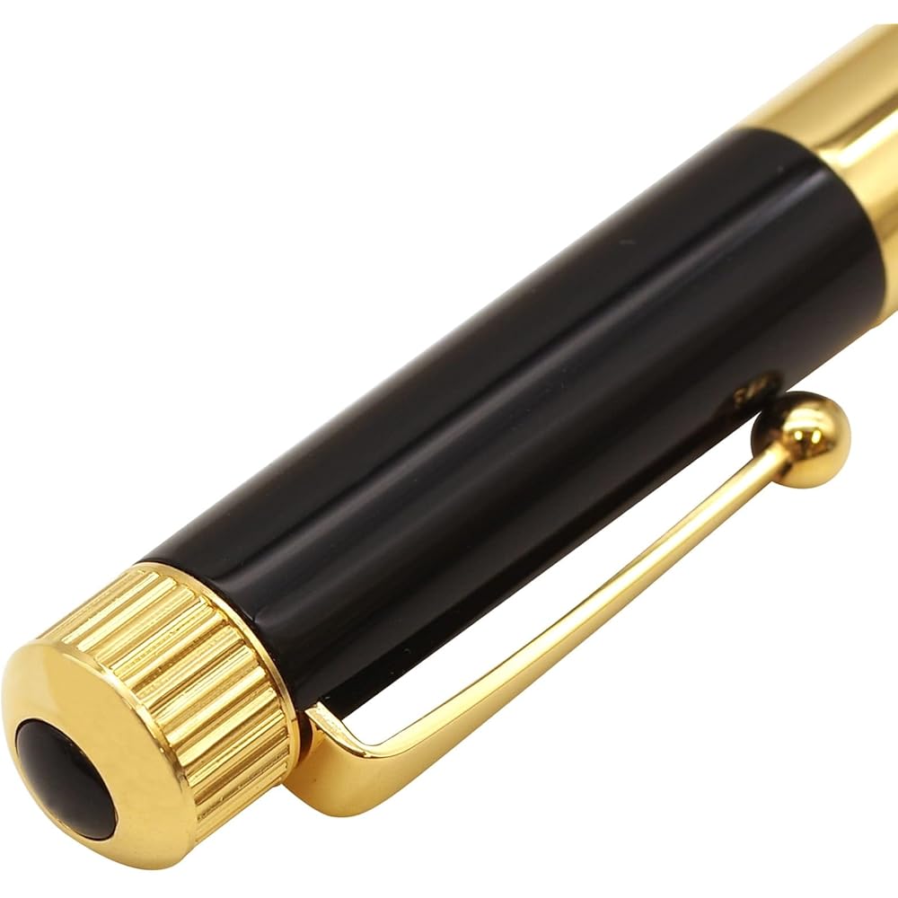 Romeo No.3 Mini Ballpoint Pen Black Gold Plated Finish