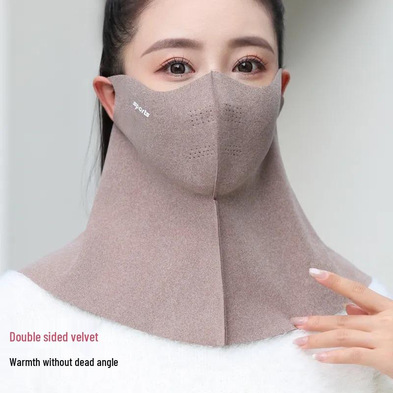 Unisex Double-Sided Fleece Mask for Autumn/Winter - Breathable, Full Face Coverage, 3D Slimming, Eye Corner Protection
