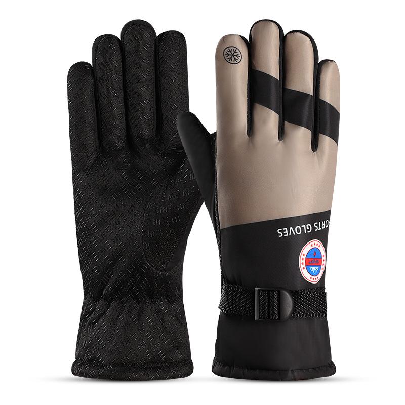 Outdoor Sports Warm Gloves Winter Warmth for Skiing  Fleece Thickened Waterproof  Outdoor Cycling Windproof and Cold Proof Gloves